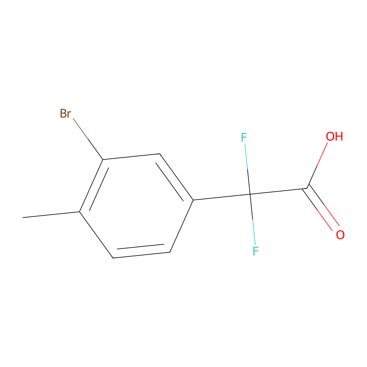 2-(3-Bromo-4-methylphenyl)-2,2-difluoroacetic acid molecular structure, CAS 1780436-06-7