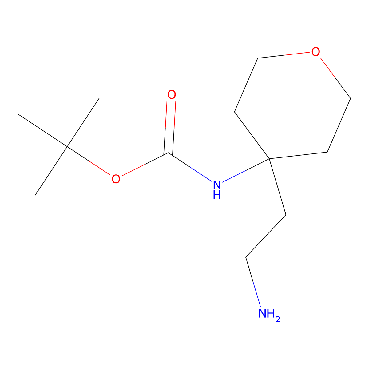 tert-butylN-[4-(2-aminoethyl)oxan-4-yl]carbamate molecular structure, CAS 1780438-42-7