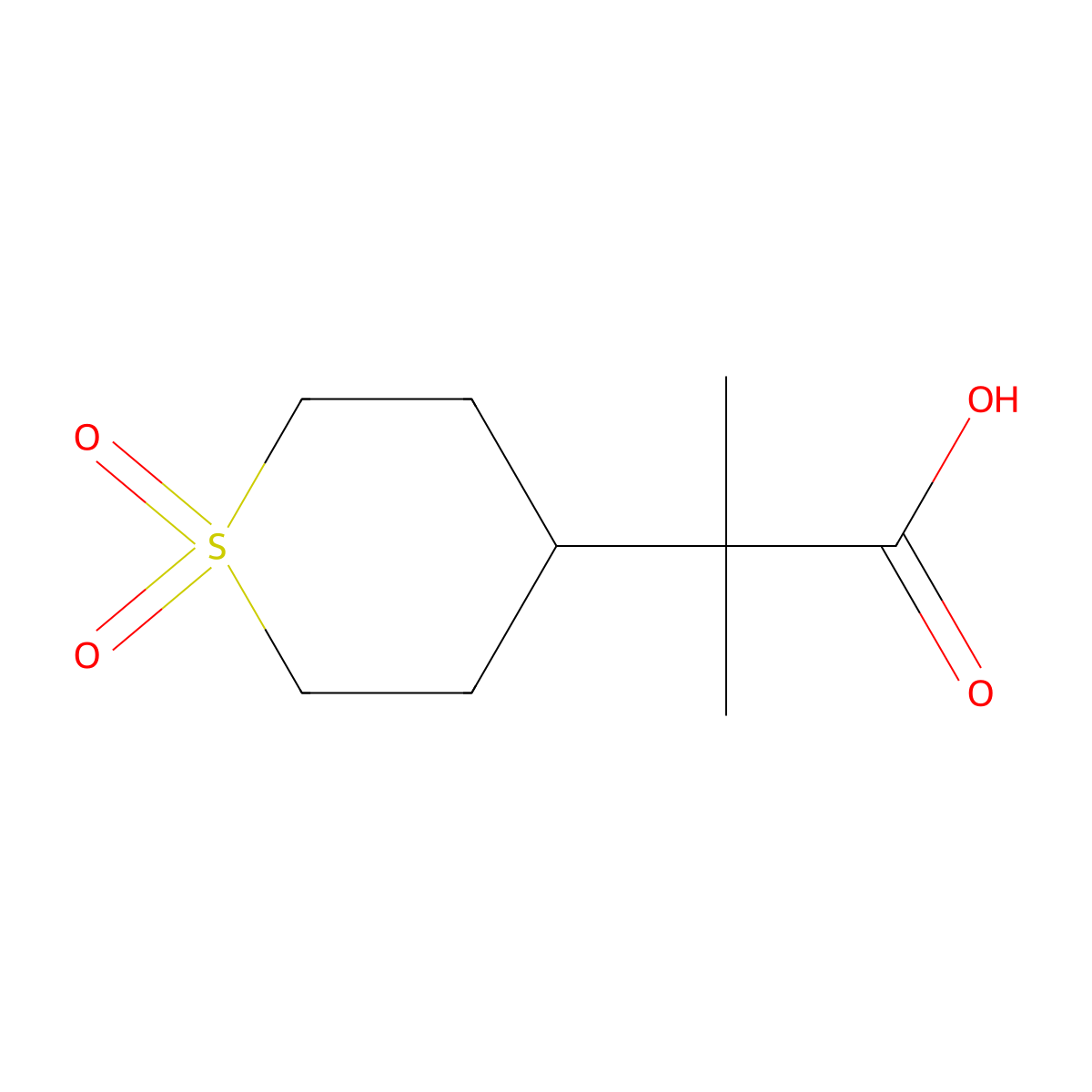 2-(1,1-Dioxothian-4-yl)-2-methylpropanoic acid molecular structure, CAS 1780439-33-9