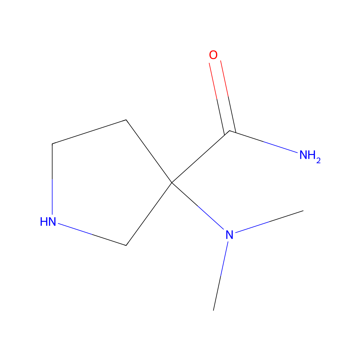 3-(Dimethylamino)pyrrolidine-3-carboxamide molecular structure, CAS 1780449-17-3