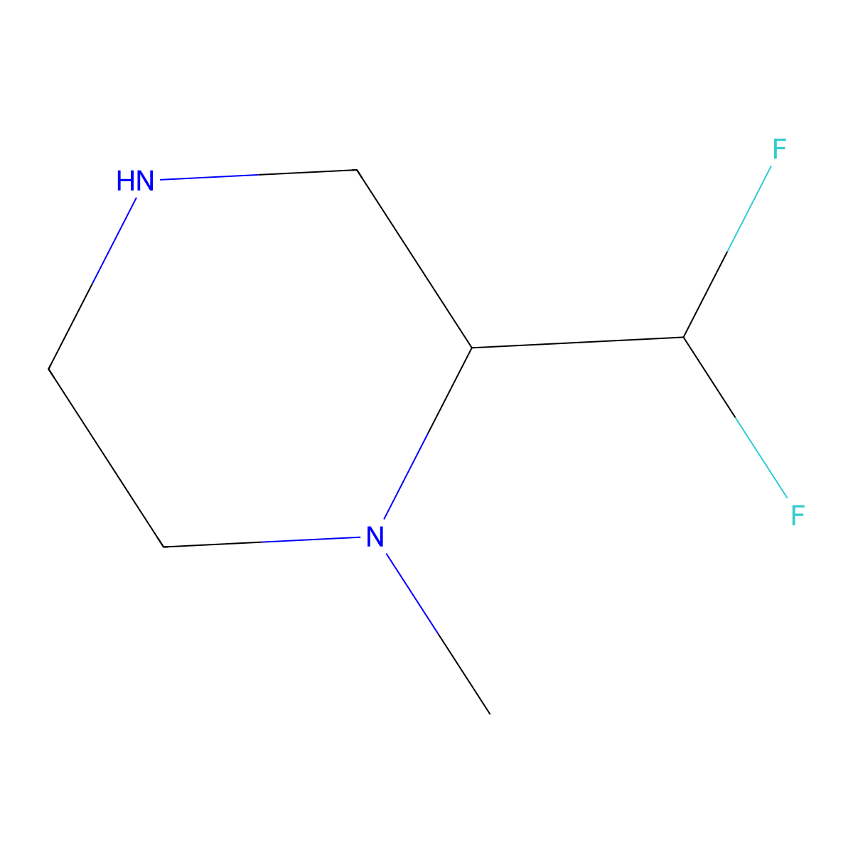 2-(Difluoromethyl)-1-methylpiperazine molecular structure, CAS 1780451-86-6
