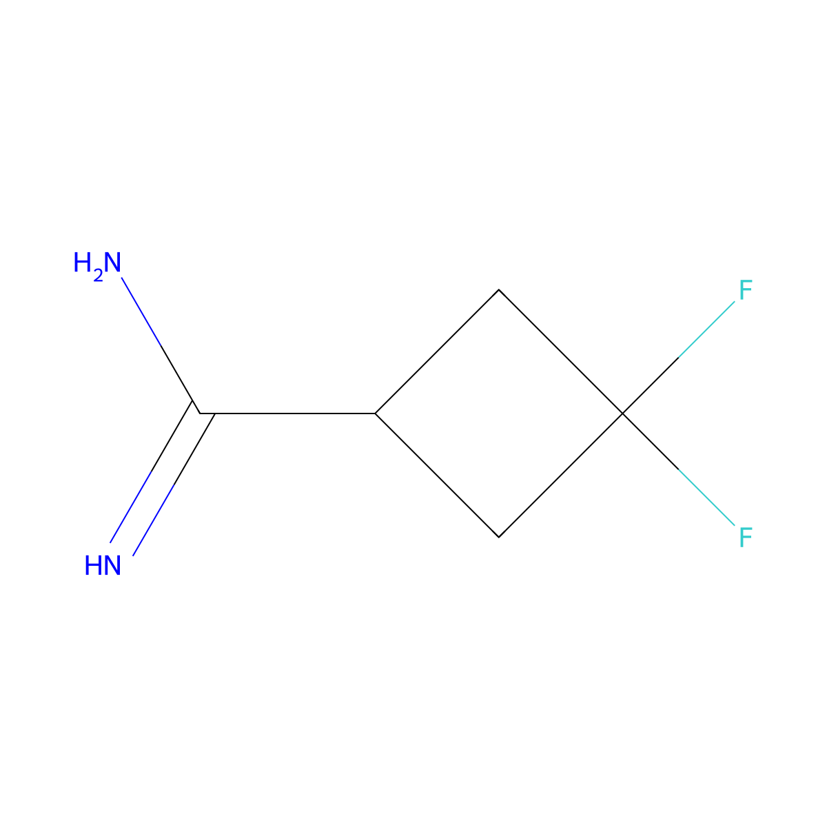 3,3-Difluorocyclobutane-1-carboximidamide molecular structure, CAS 1780452-01-8