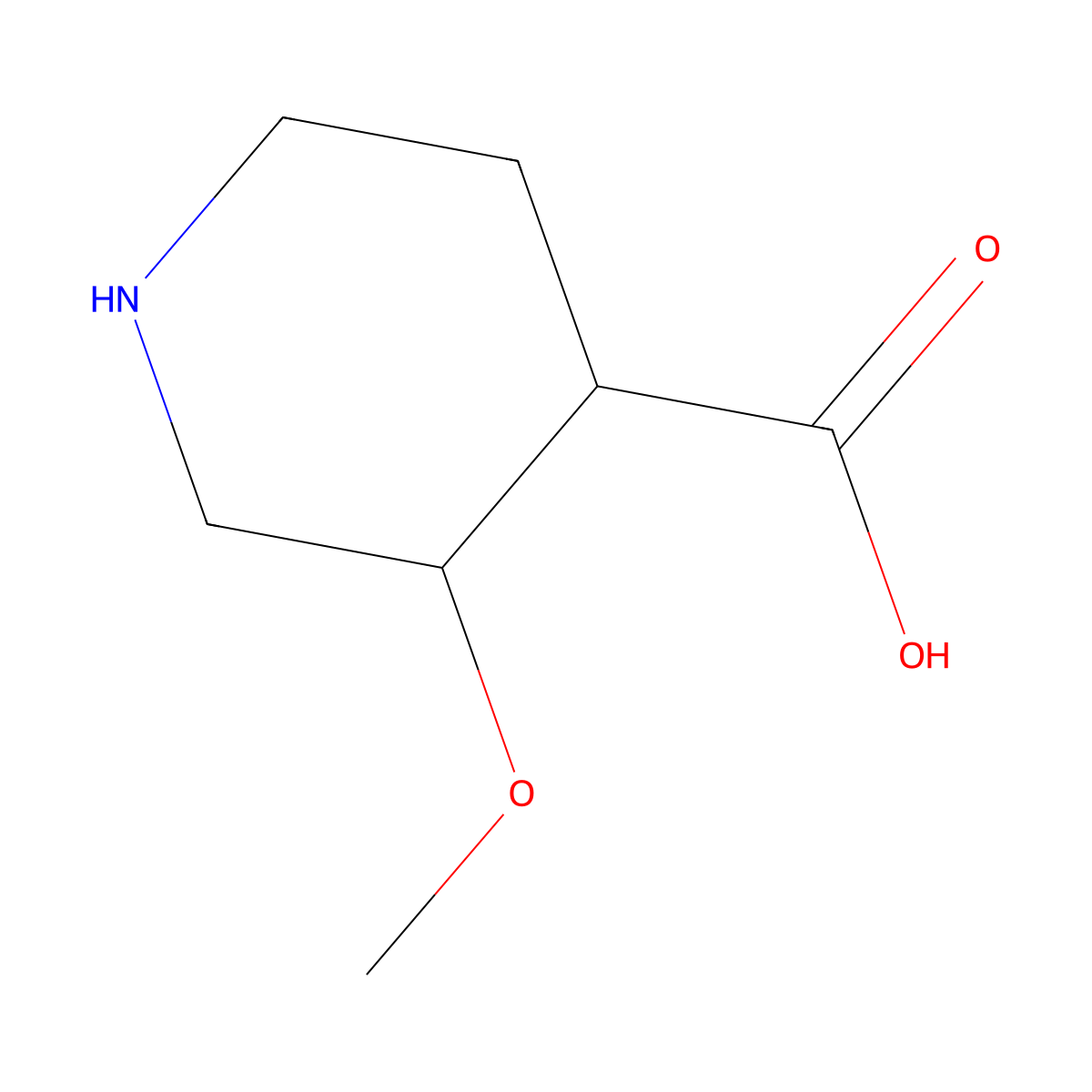 3-Methoxypiperidine-4-carboxylic acid molecular structure, CAS 1780453-57-7