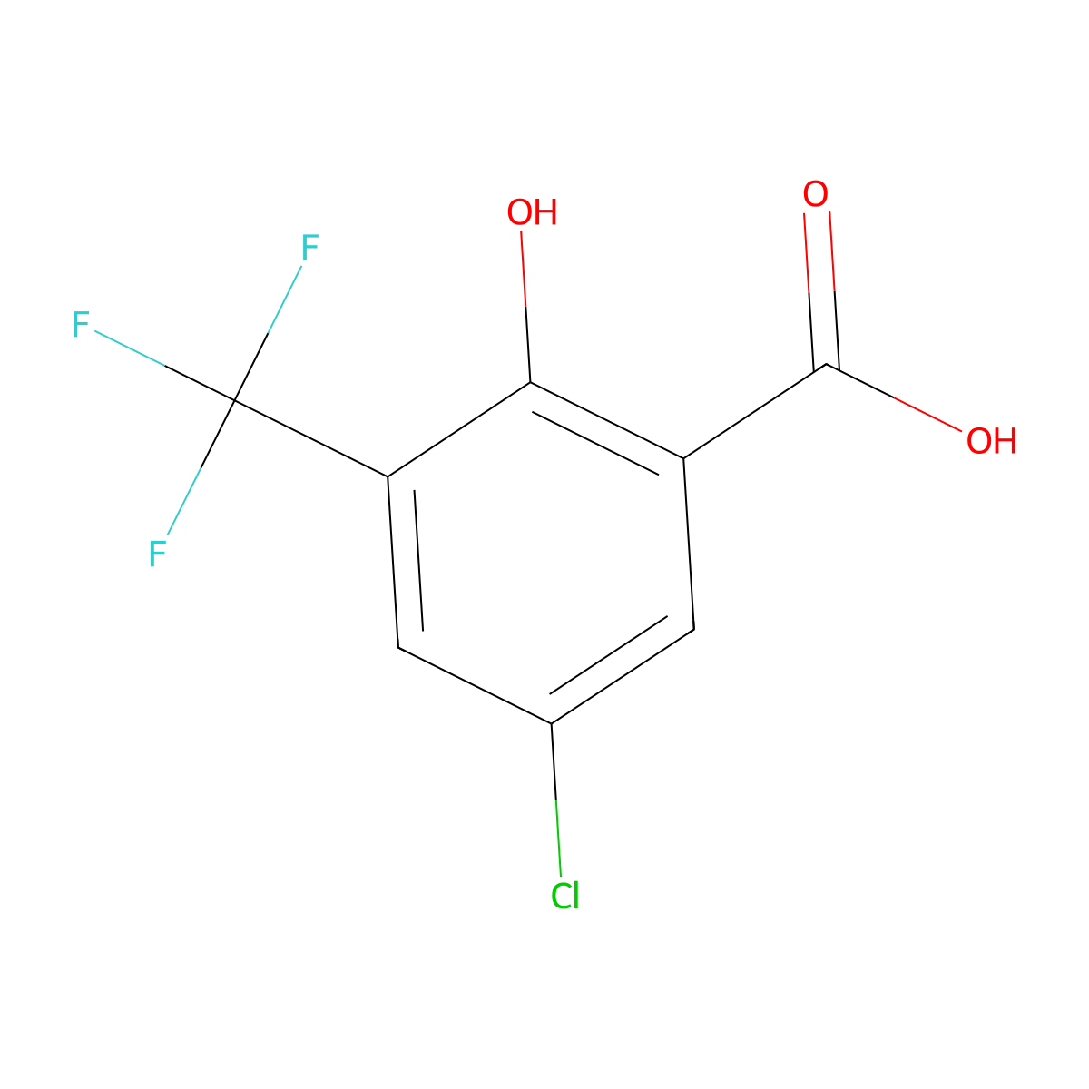 5-Chloro-2-hydroxy-3-(trifluoromethyl)benzoic acid molecular structure, CAS 1780457-02-4