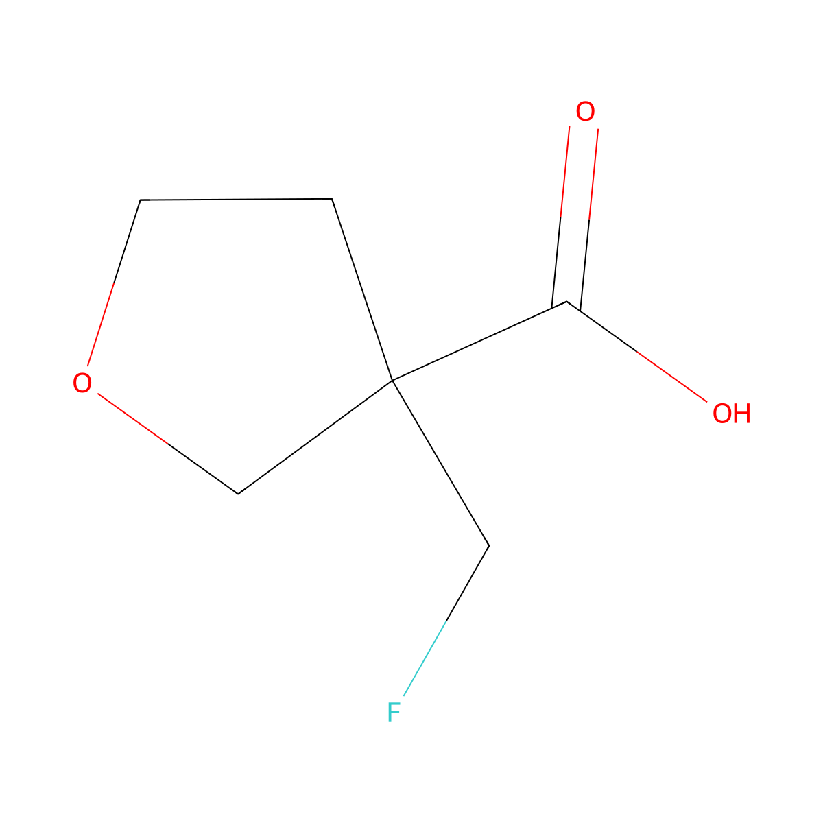 3-(Fluoromethyl)tetrahydrofuran-3-carboxylic acid molecular structure, CAS 1780457-15-9