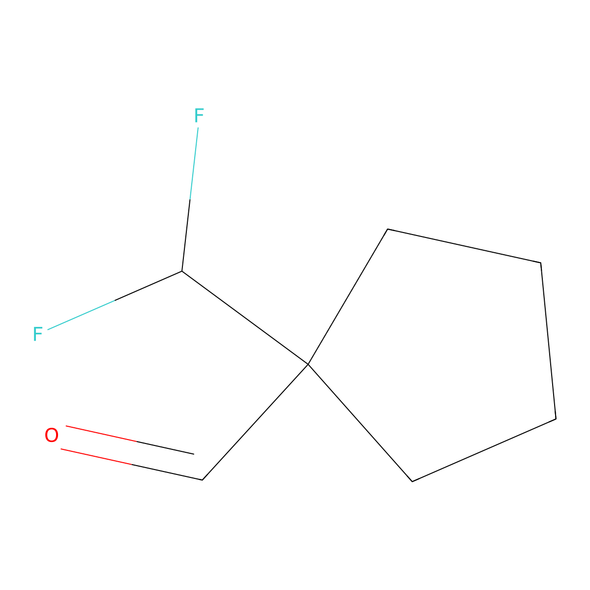 1-(Difluoromethyl)cyclopentane-1-carbaldehyde molecular structure, CAS 1780457-18-2