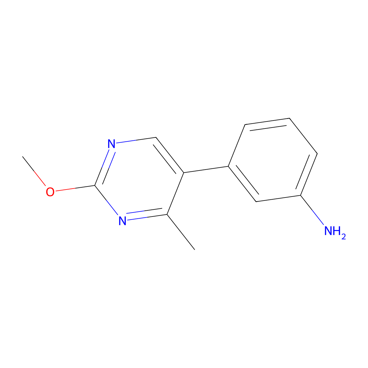 3-(2-Methoxy-4-methyl-5-pyrimidinyl)benzenamine molecular structure, CAS 1780457-44-4