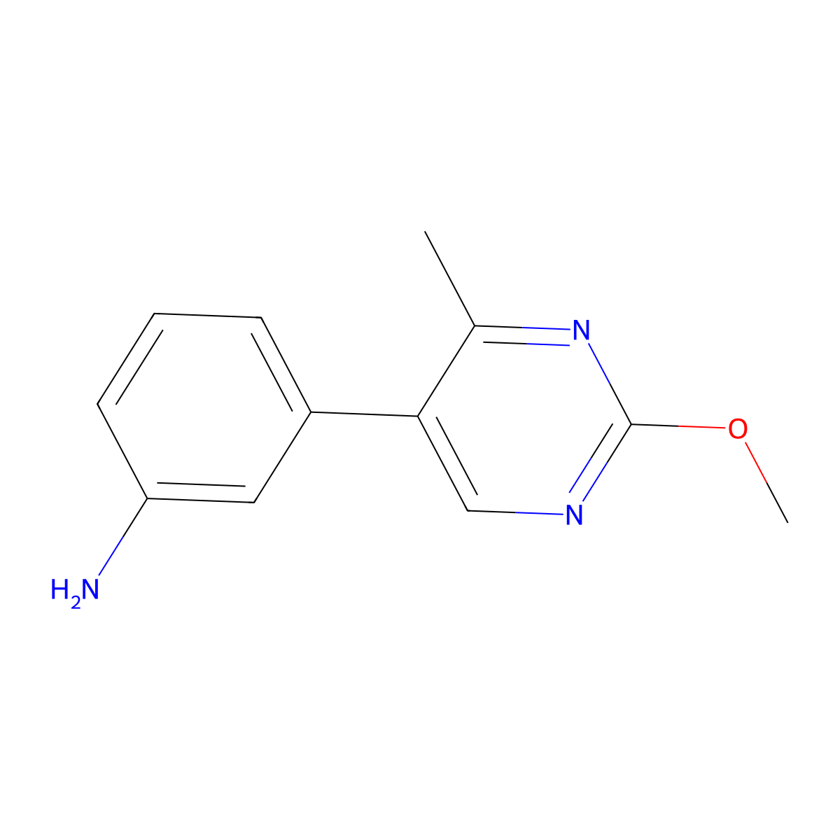 3-(2-Methoxy-4-methyl-5-pyrimidinyl)benzenamine molecular structure, CAS 1780457-44-4