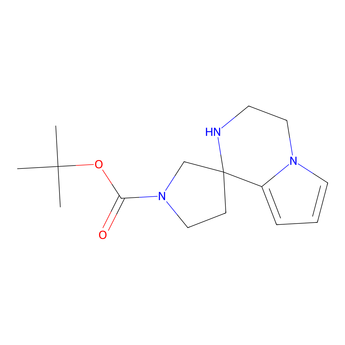 tert-butyl 3',4'-dihydro-2'H-spiro[pyrrolidine-3,1'-pyrrolo[1,2-a]pyrazine]-1-carboxylate molecular structure, CAS 1780458-49-2