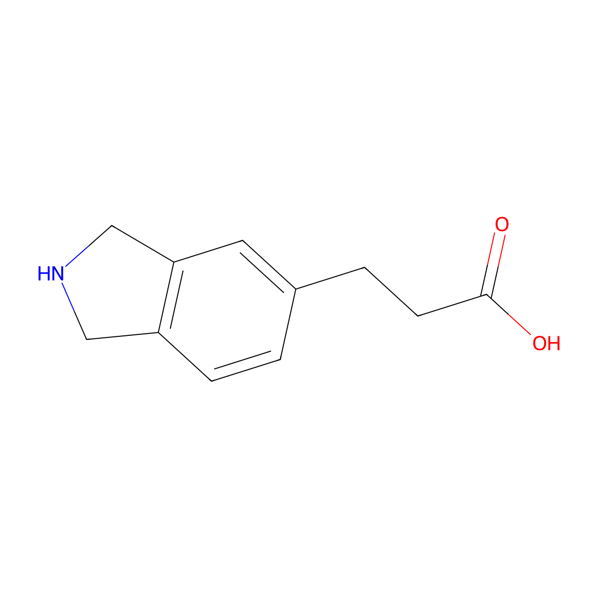 3-(2,3-dihydro-1H-isoindol-5-yl)propanoic acid molecular structure, CAS 1780458-90-3