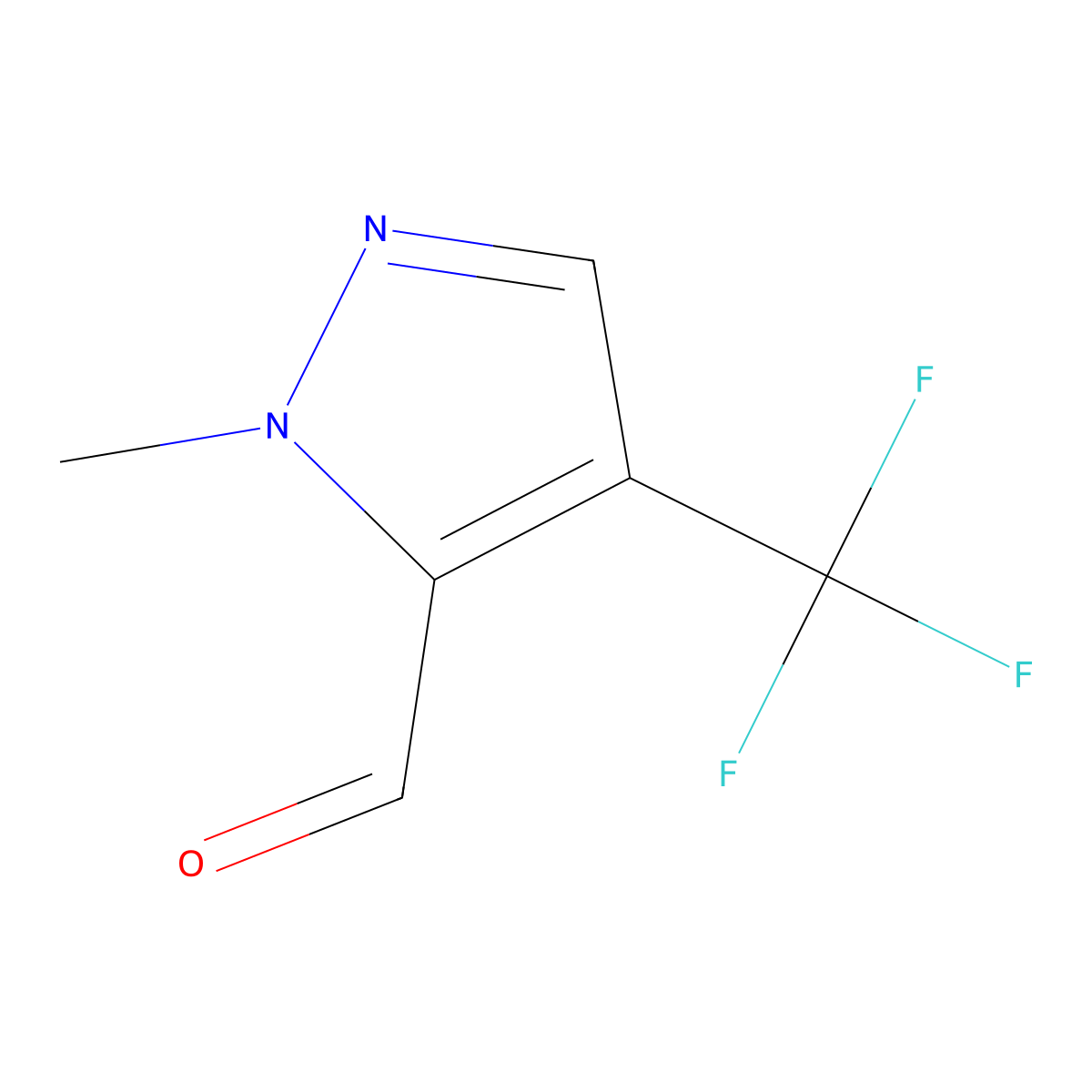 1-methyl-4-(trifluoromethyl)-1H-pyrazole-5-carbaldehyde molecular structure, CAS 1780459-24-6