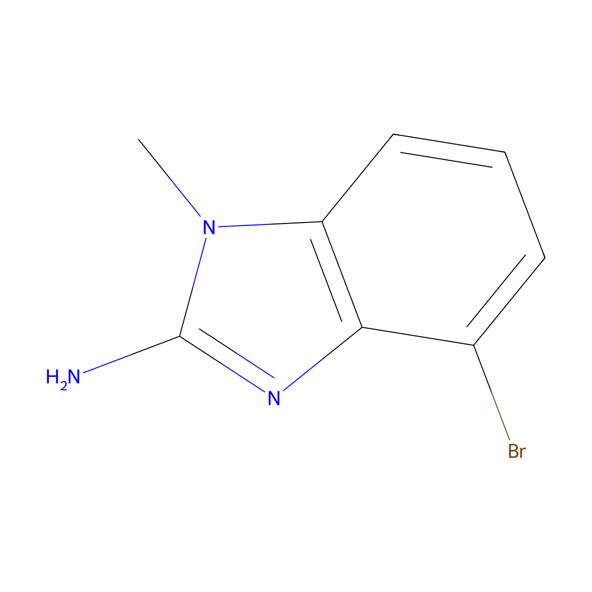 4-bromo-1-methyl-1H-1,3-benzodiazol-2-amine molecular structure, CAS 1780460-89-0
