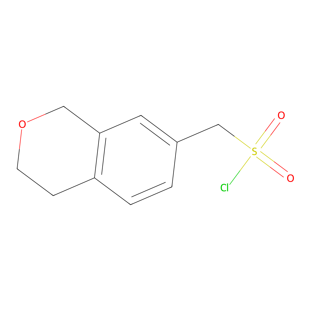 (3,4-dihydro-1H-2-benzopyran-7-yl)methanesulfonylchloride molecular structure, CAS 1780461-25-7