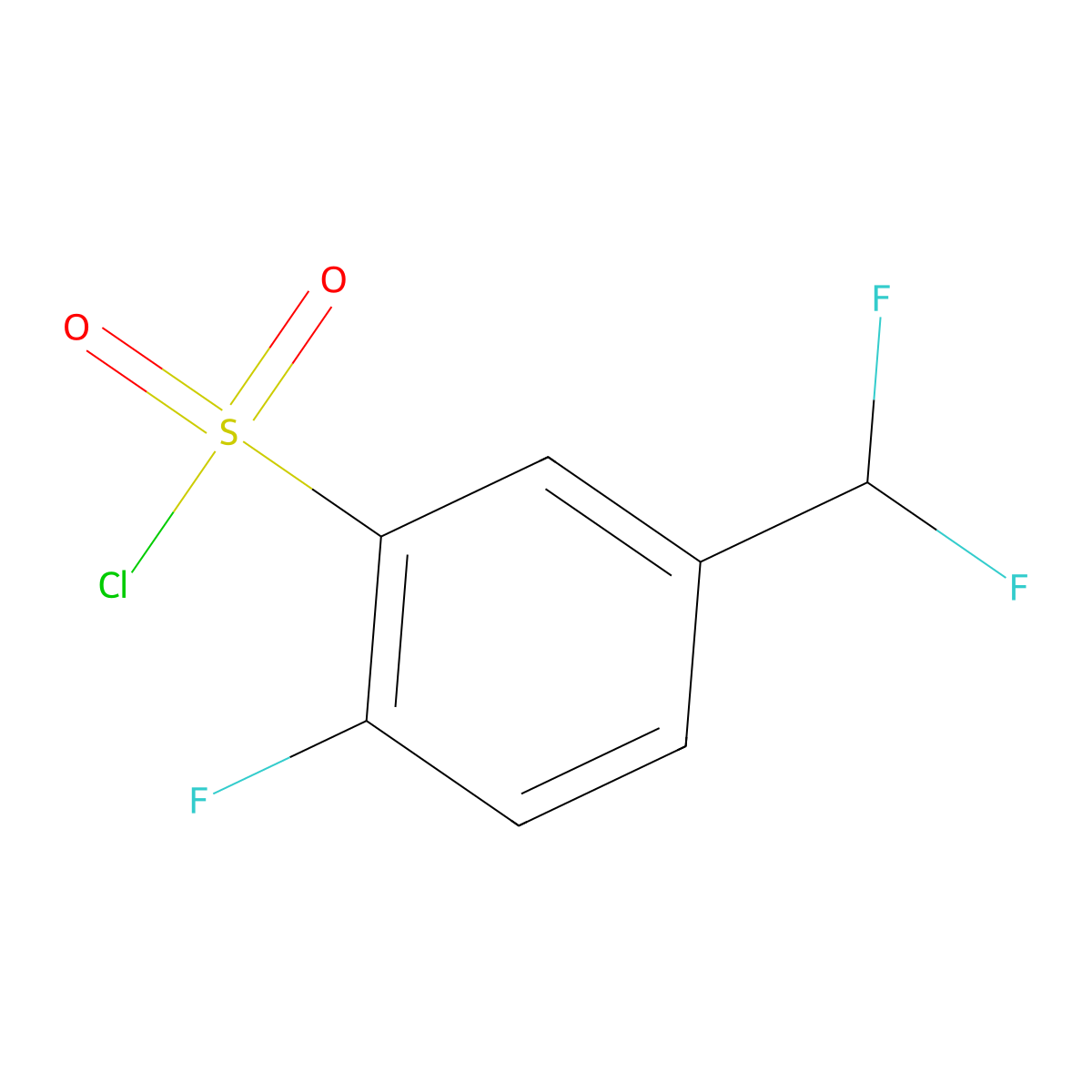 5-(Difluoromethyl)-2-fluorobenzenesulfonyl chloride molecular structure, CAS 1780465-63-5