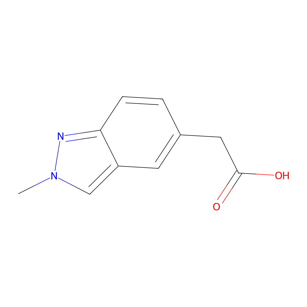 2-(2-methyl-2H-indazol-5-yl)acetic acid molecular structure, CAS 1780467-64-2