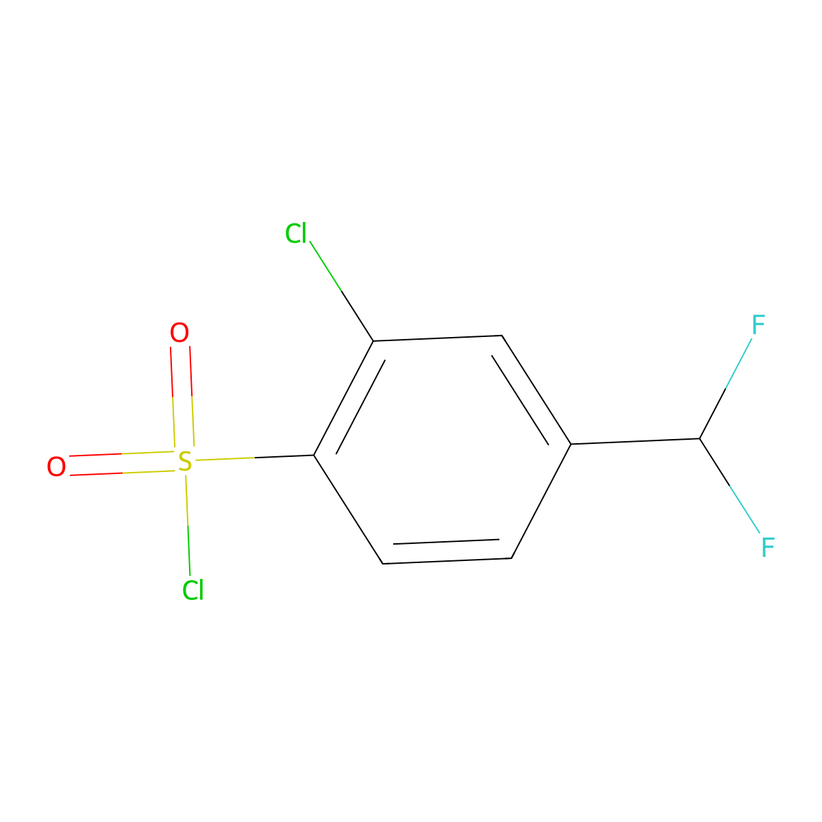 2-Chloro-4-(difluoromethyl)benzene-1-sulfonyl chloride molecular structure, CAS 1780475-78-6