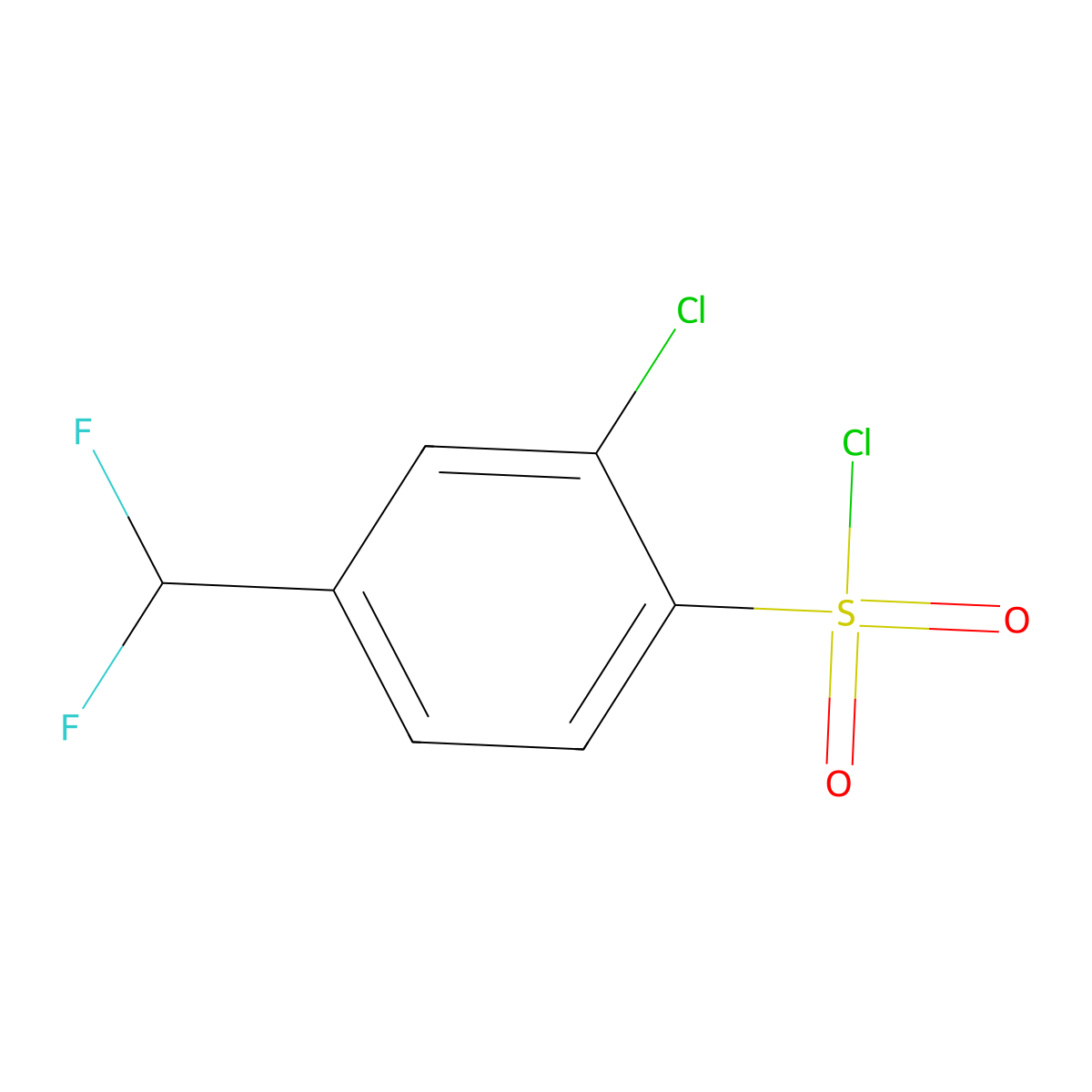 2-Chloro-4-(difluoromethyl)benzene-1-sulfonyl chloride molecular structure, CAS 1780475-78-6