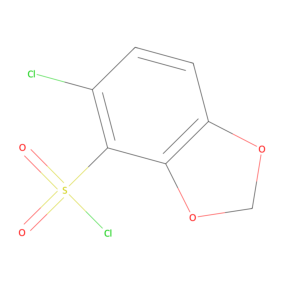 5-Chloro-1,3-dioxaindane-4-sulfonyl chloride molecular structure, CAS 1780476-87-0