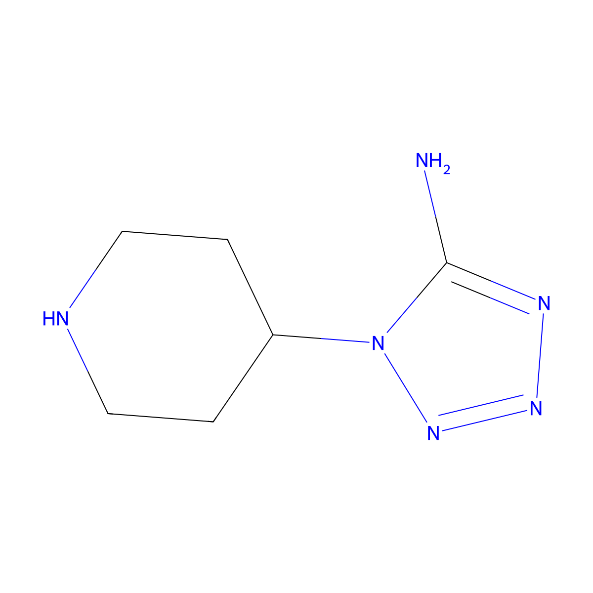 1-(piperidin-4-yl)-1H-1,2,3,4-tetrazol-5-amine molecular structure, CAS 1780477-36-2