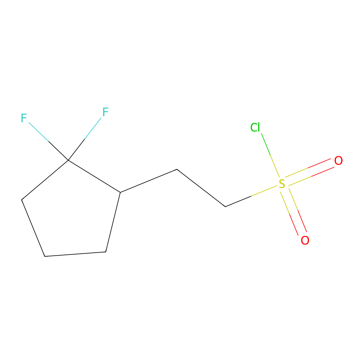 2-(2,2-Difluorocyclopentyl)ethane-1-sulfonyl chloride molecular structure, CAS 1780479-64-2