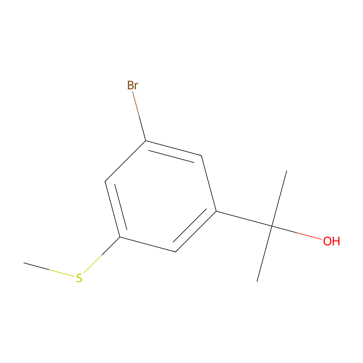 2-(3-Bromo-5-(methylthio)phenyl)propan-2-ol molecular structure, CAS 1780481-17-5