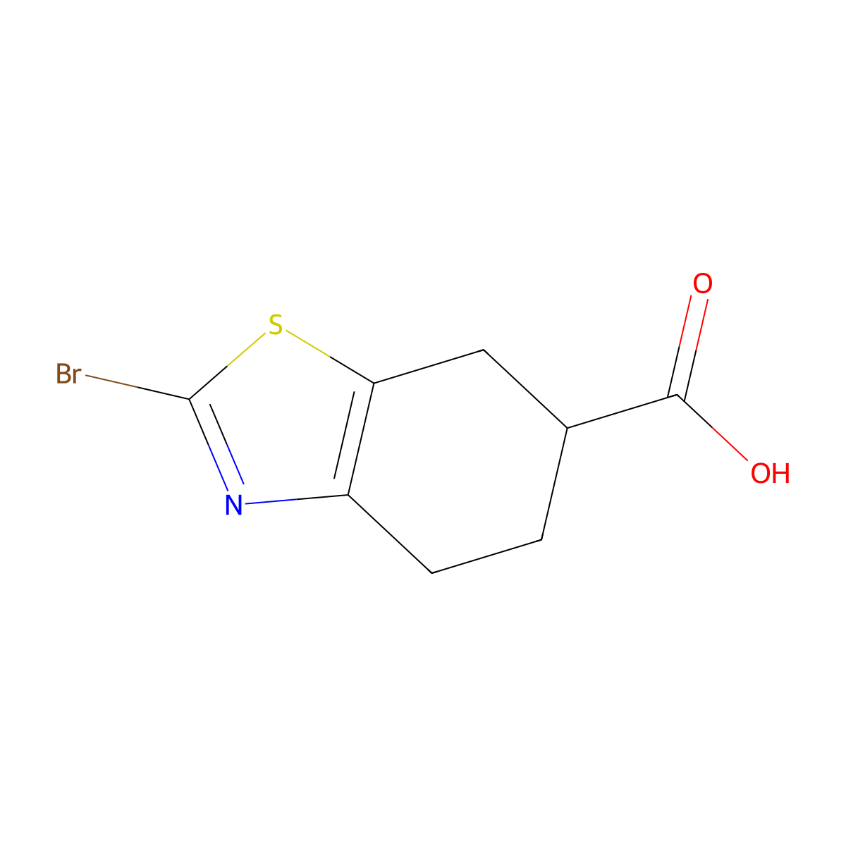 2-Bromo-4,5,6,7-tetrahydrobenzo[d]thiazole-6-carboxylic acid molecular structure, CAS 1780482-43-0