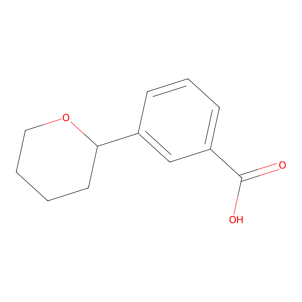 3-(Oxan-2-yl)benzoic acid molecular structure, CAS 1780483-11-5