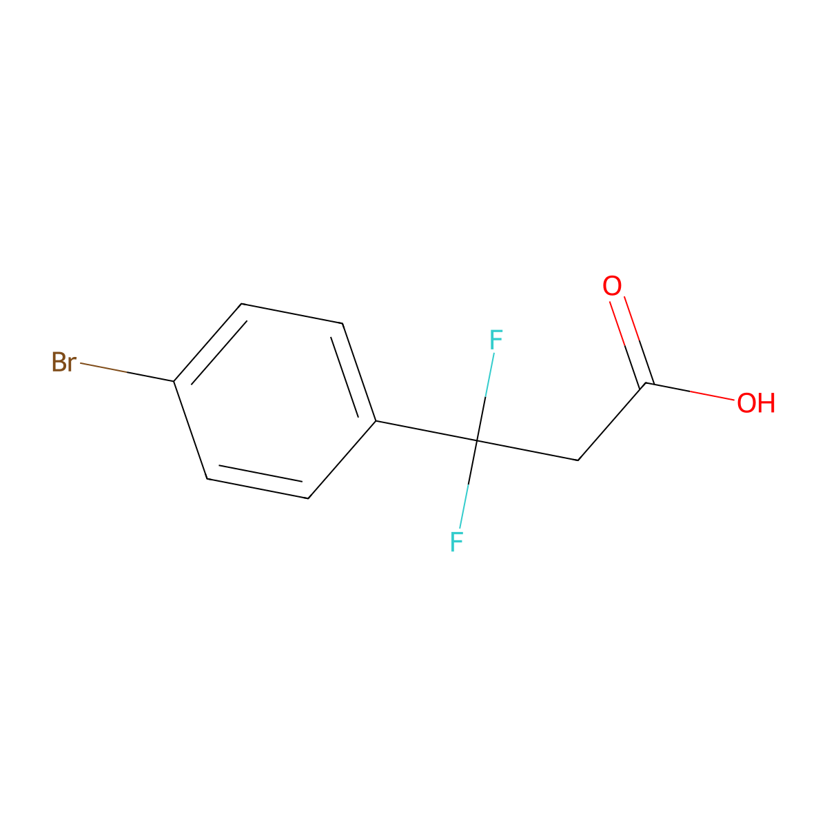 3-(4-Bromophenyl)-3,3-difluoropropanoic acid molecular structure, CAS 1780484-46-9