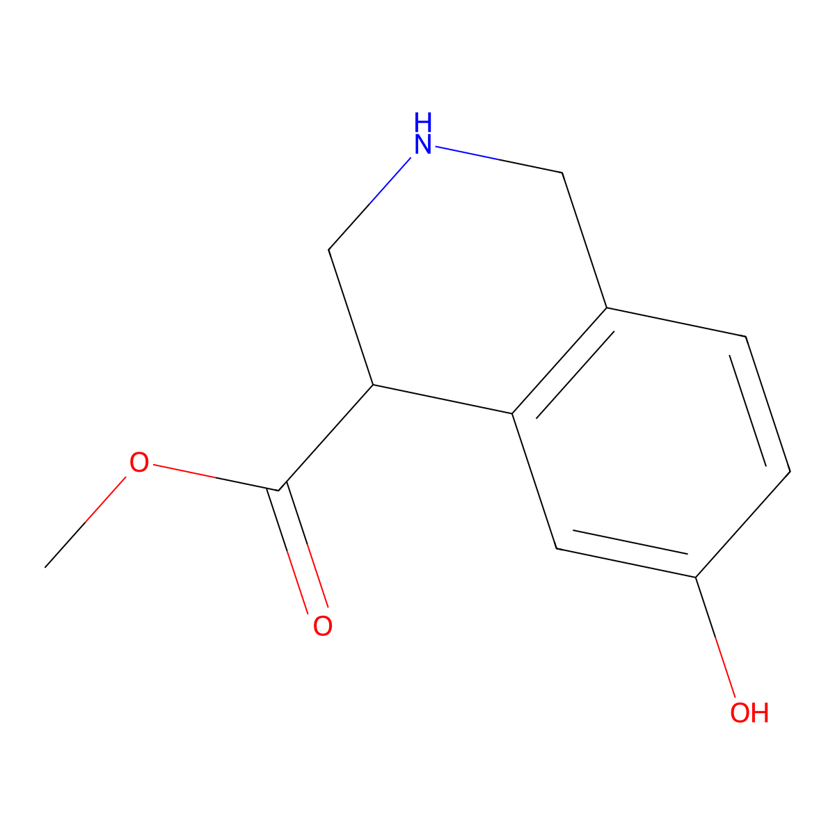 Methyl 6-hydroxy-1,2,3,4-tetrahydroisoquinoline-4-carboxylate molecular structure, CAS 1780488-02-9
