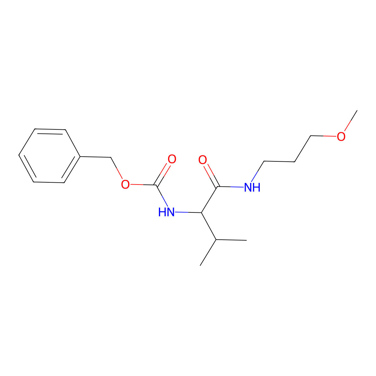 benzyl N-[1-(3-methoxypropylamino)-3-methyl-1-oxobutan-2-yl]carbamate molecular structure, CAS 178049-55-3
