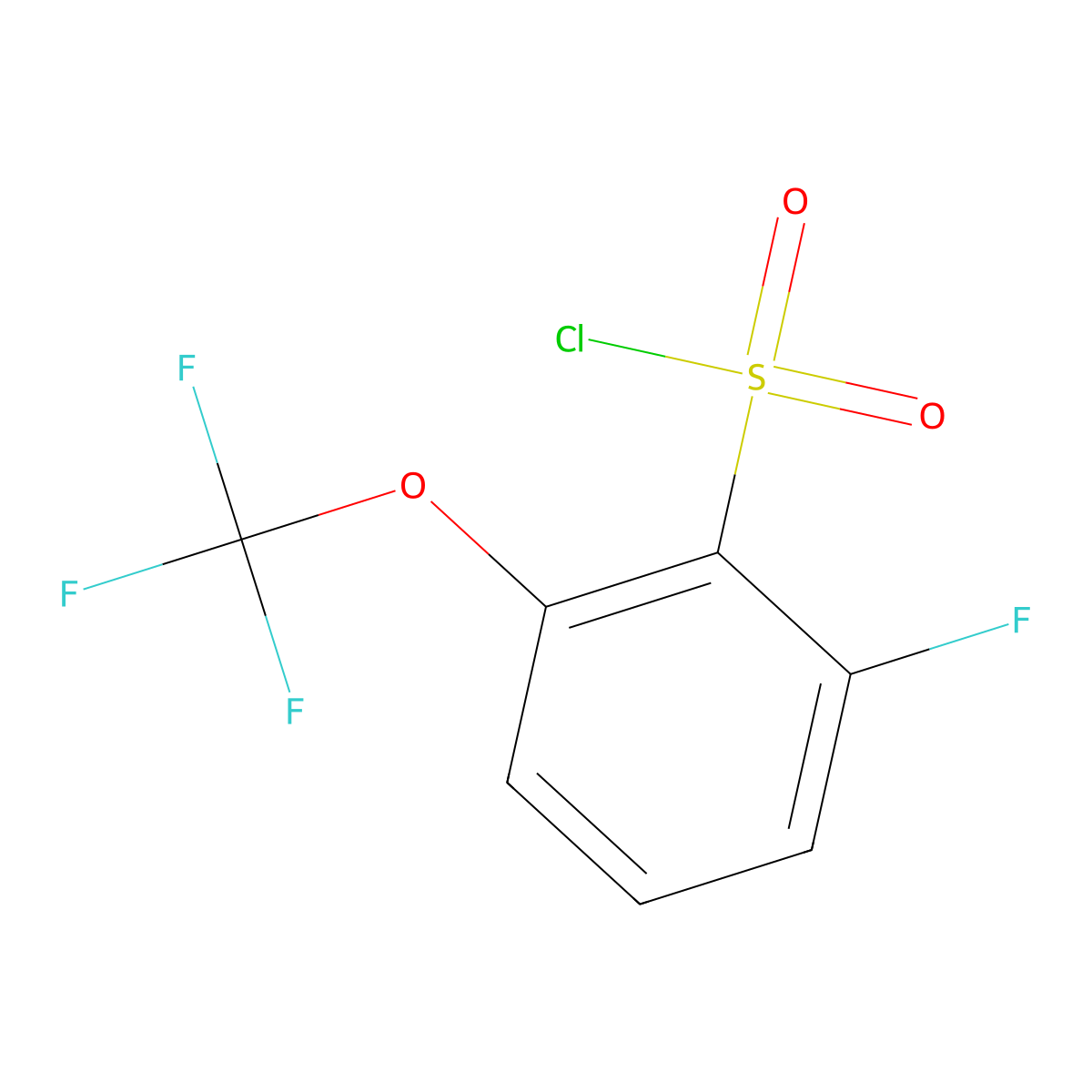 2-Fluoro-6-(trifluoromethoxy)benzene-1-sulfonyl chloride molecular structure, CAS 178049-87-1