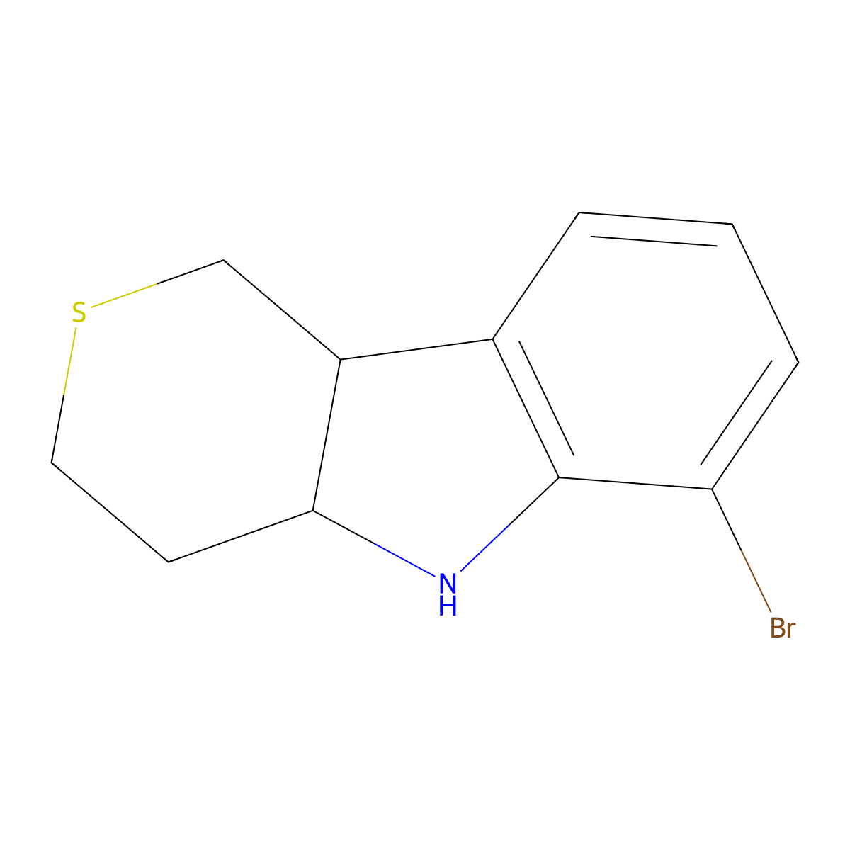 6-Bromo-1,3,4,4a,5,9b-hexahydrothiopyrano[4,3-b]indole molecular structure, CAS 1780496-84-5