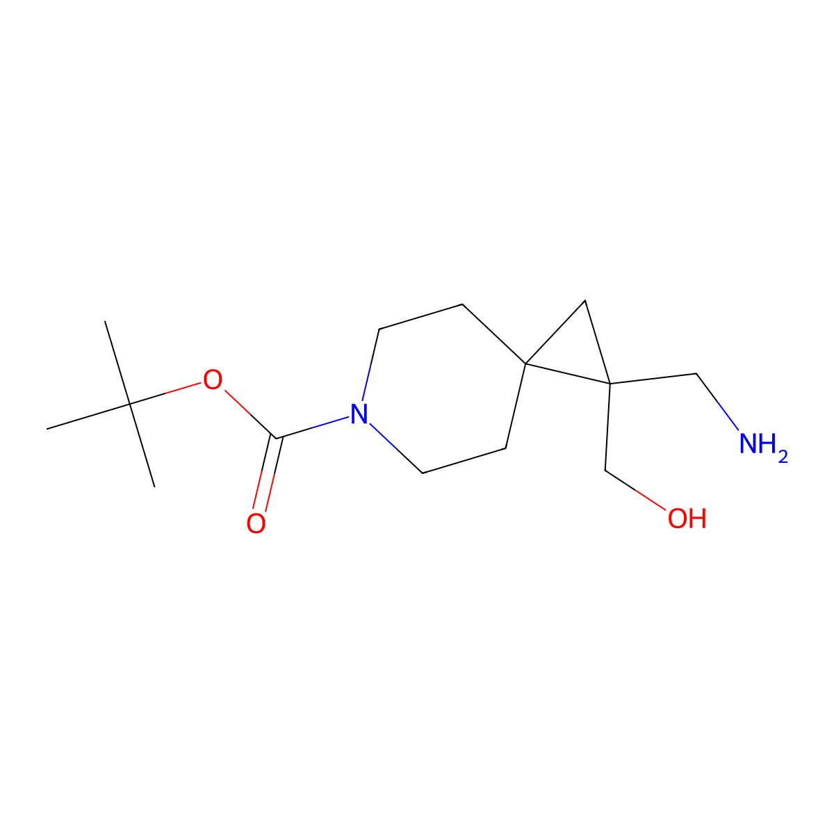 Tert-butyl 2-(aminomethyl)-2-(hydroxymethyl)-6-azaspiro[2.5]octane-6-carboxylate molecular structure, CAS 1780496-92-5