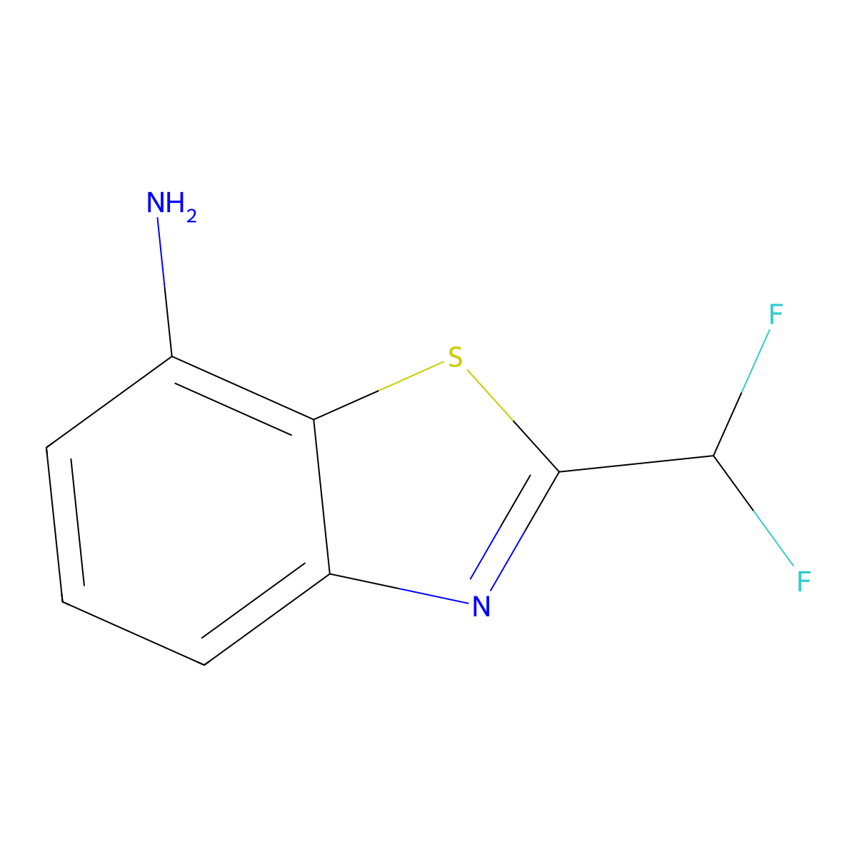 2-(Difluoromethyl)-1,3-benzothiazol-7-amine molecular structure, CAS 1780497-67-7