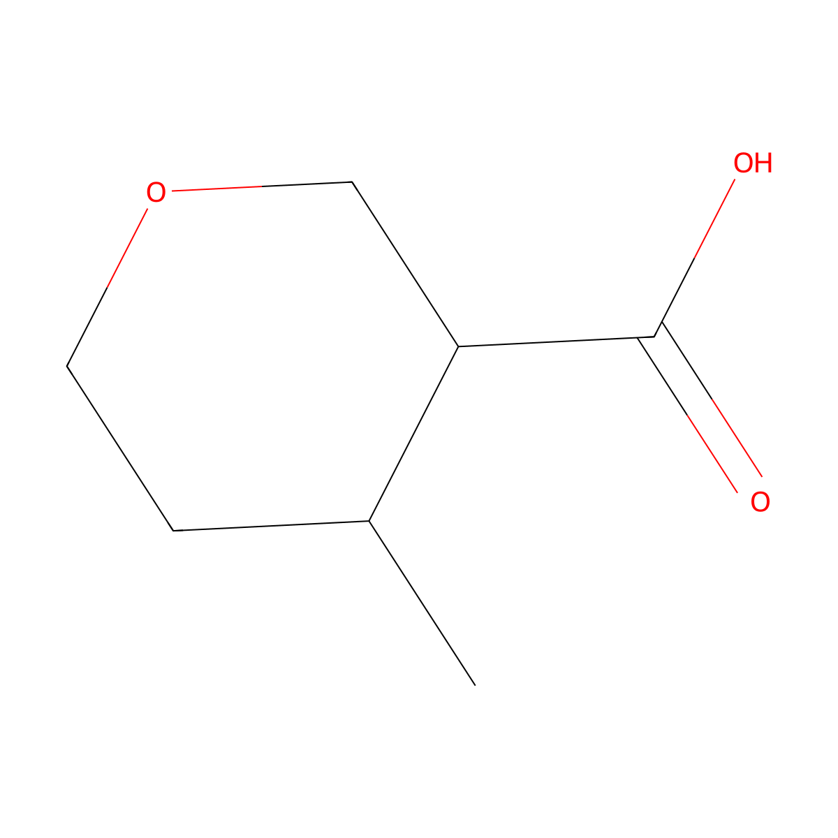 4-Methyloxane-3-carboxylic acid molecular structure, CAS 1780500-61-9