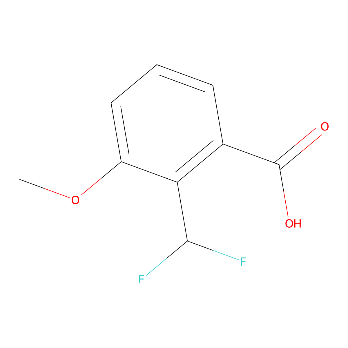 2-(Difluoromethyl)-3-methoxybenzoic acid molecular structure, CAS 1780500-91-5