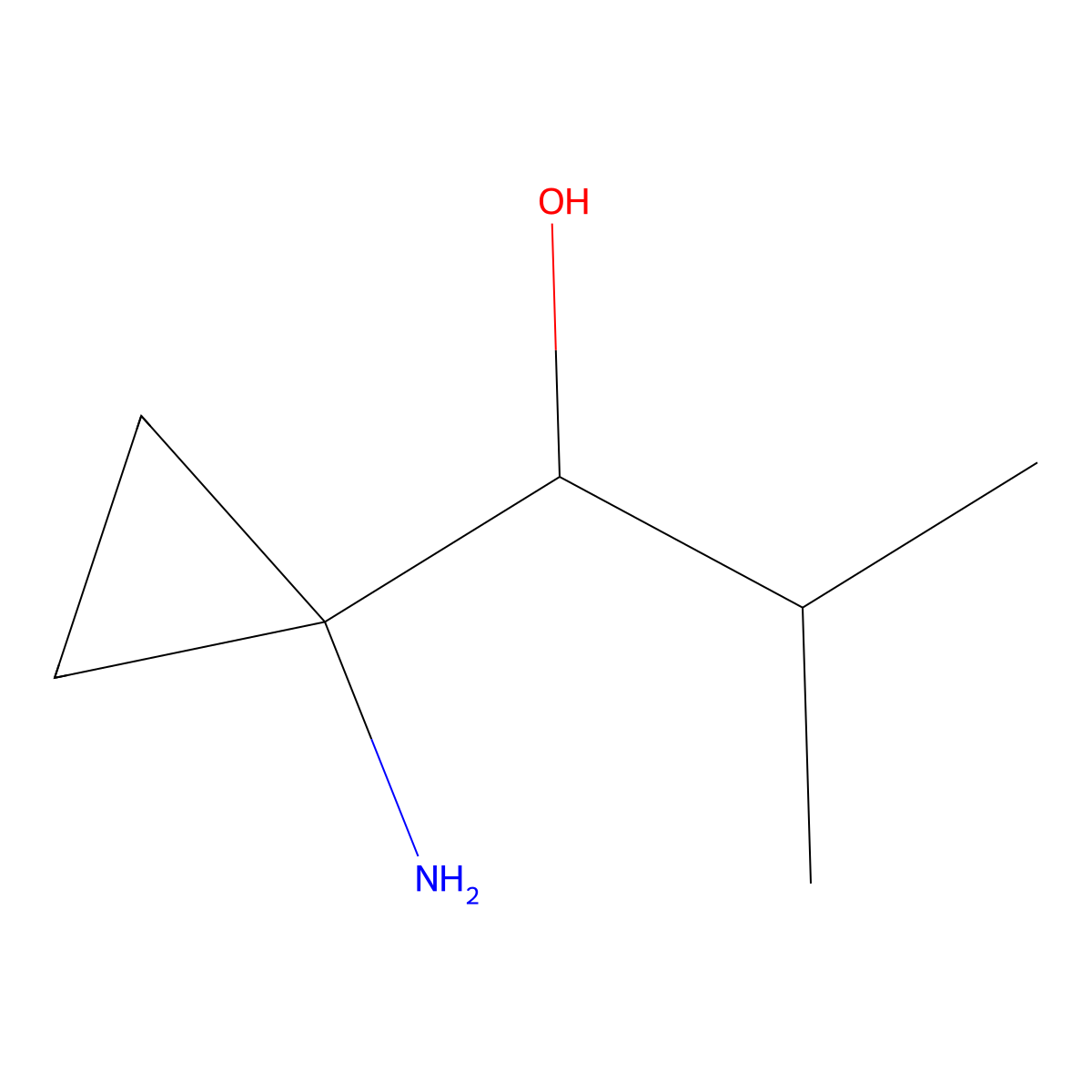 1-(1-Aminocyclopropyl)-2-methylpropan-1-ol molecular structure, CAS 1780508-06-6