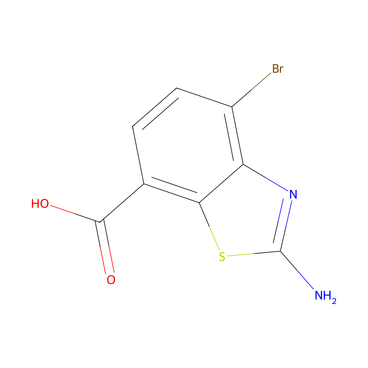 2-Amino-4-bromo-1,3-benzothiazole-7-carboxylic acid molecular structure, CAS 1780509-82-1