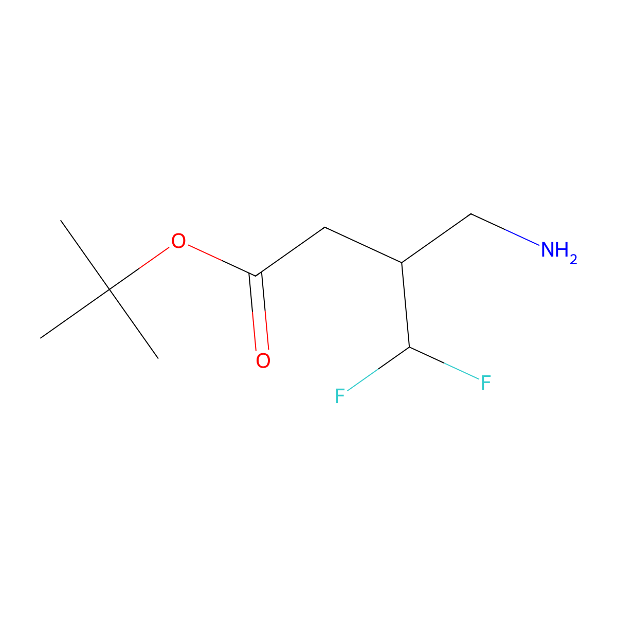 Tert-butyl 4-amino-3-(difluoromethyl)butanoate molecular structure, CAS 1780515-31-2
