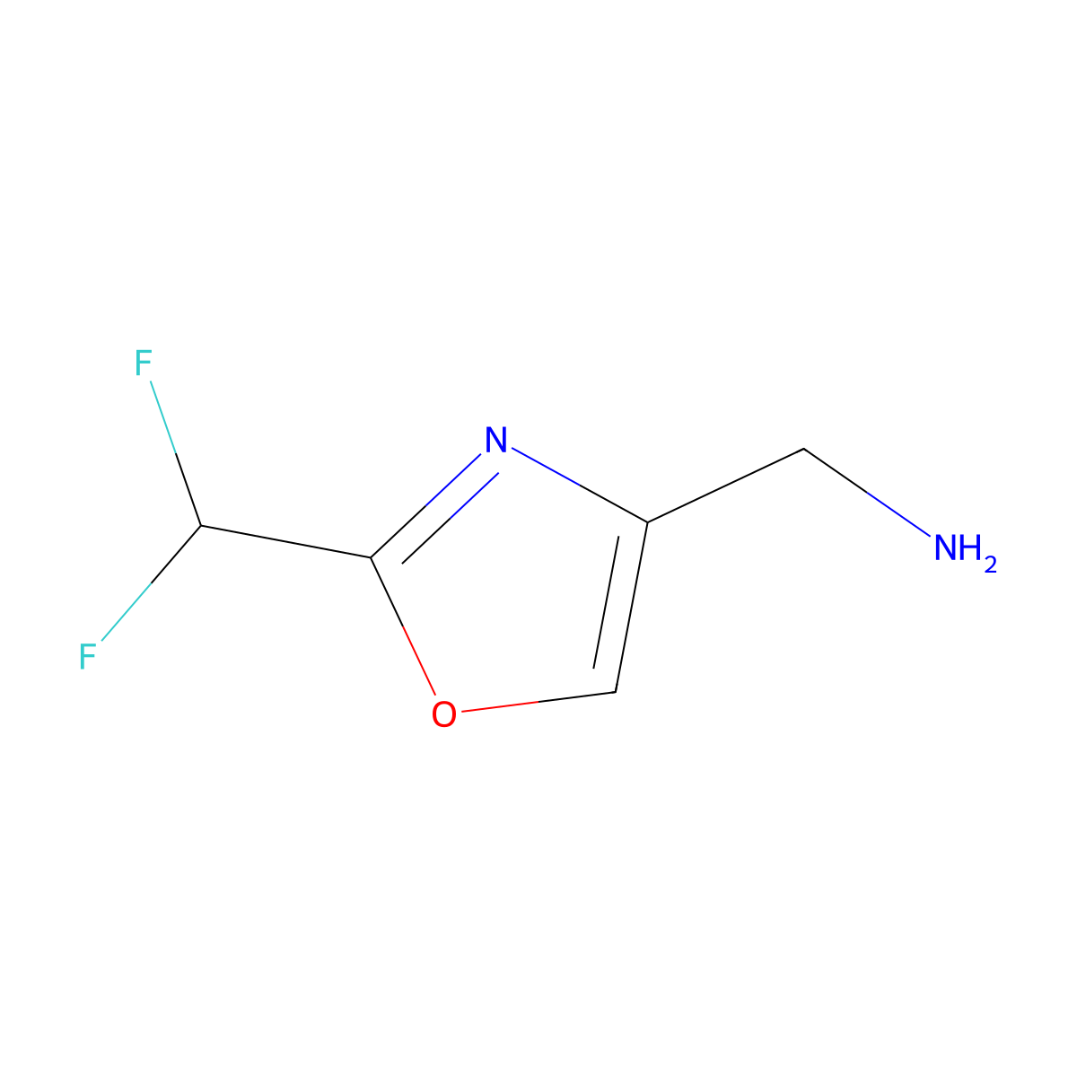 [2-(Difluoromethyl)-1,3-oxazol-4-yl]methanamine molecular structure, CAS 1780515-88-9