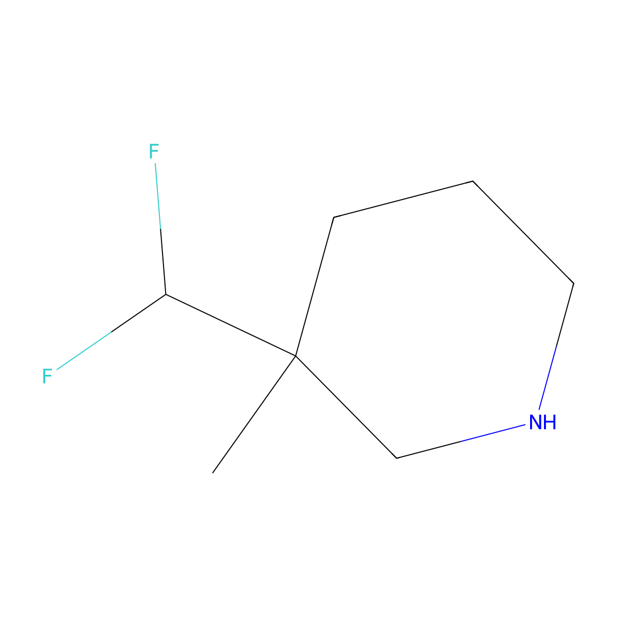 3-(Difluoromethyl)-3-methylpiperidine molecular structure, CAS 1780516-15-5