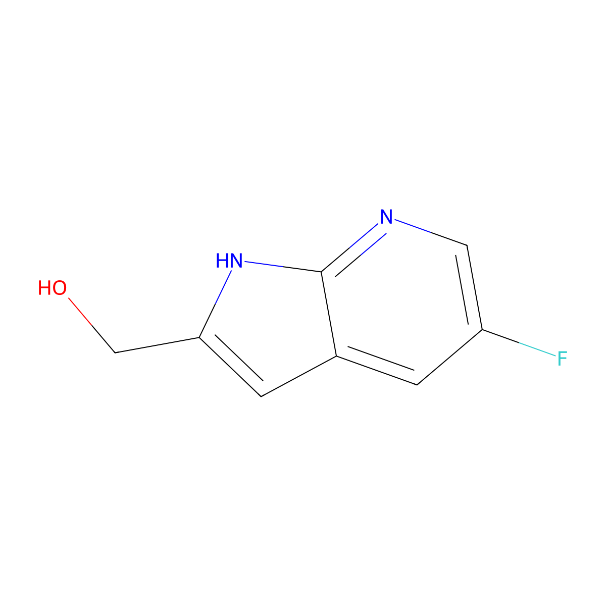 (5-Fluoro-1H-pyrrolo[2,3-B]pyridin-2-YL)methanol molecular structure, CAS 1780524-63-1