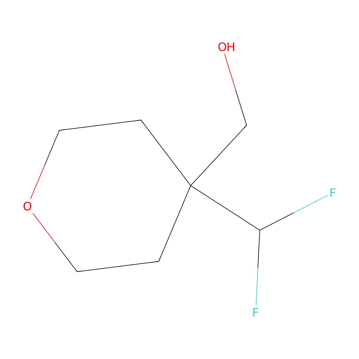 [4-(Difluoromethyl)oxan-4-yl]methanol molecular structure, CAS 1780524-68-6