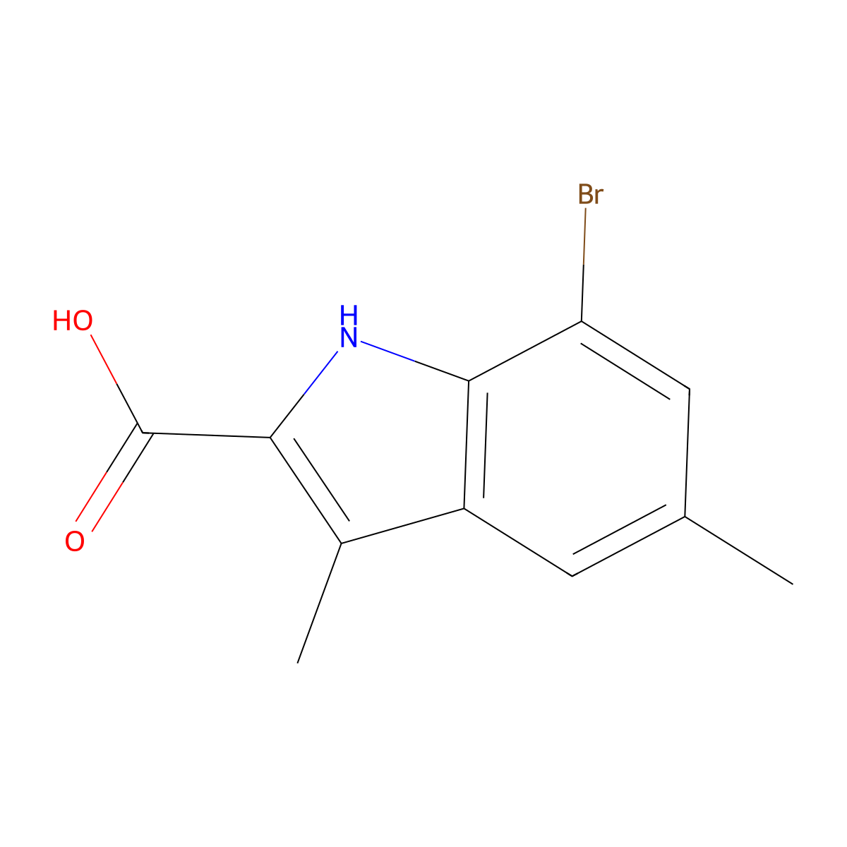 7-Bromo-3,5-dimethyl-1H-indole-2-carboxylic acid molecular structure, CAS 1780528-16-6
