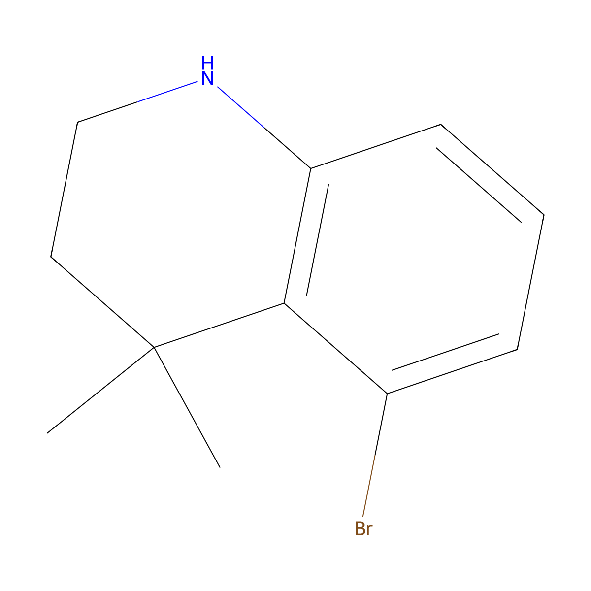 5-Bromo-4,4-dimethyl-1,2,3,4-tetrahydroquinoline molecular structure, CAS 1780529-32-9