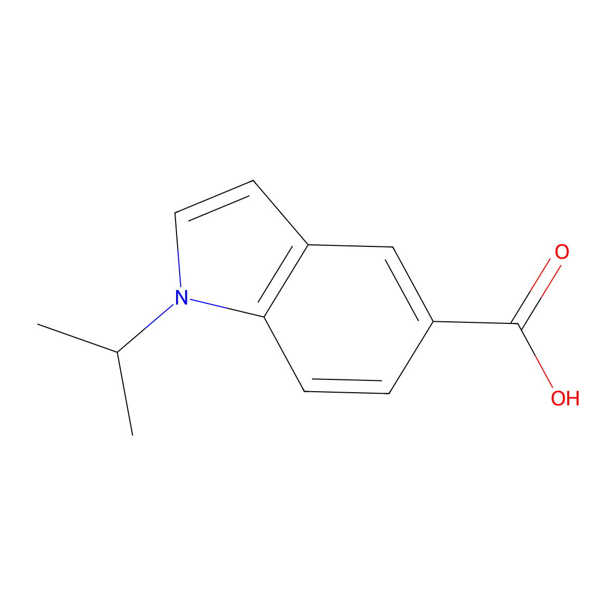 1-(propan-2-yl)-1H-indole-5-carboxylic acid molecular structure, CAS 178053-59-3