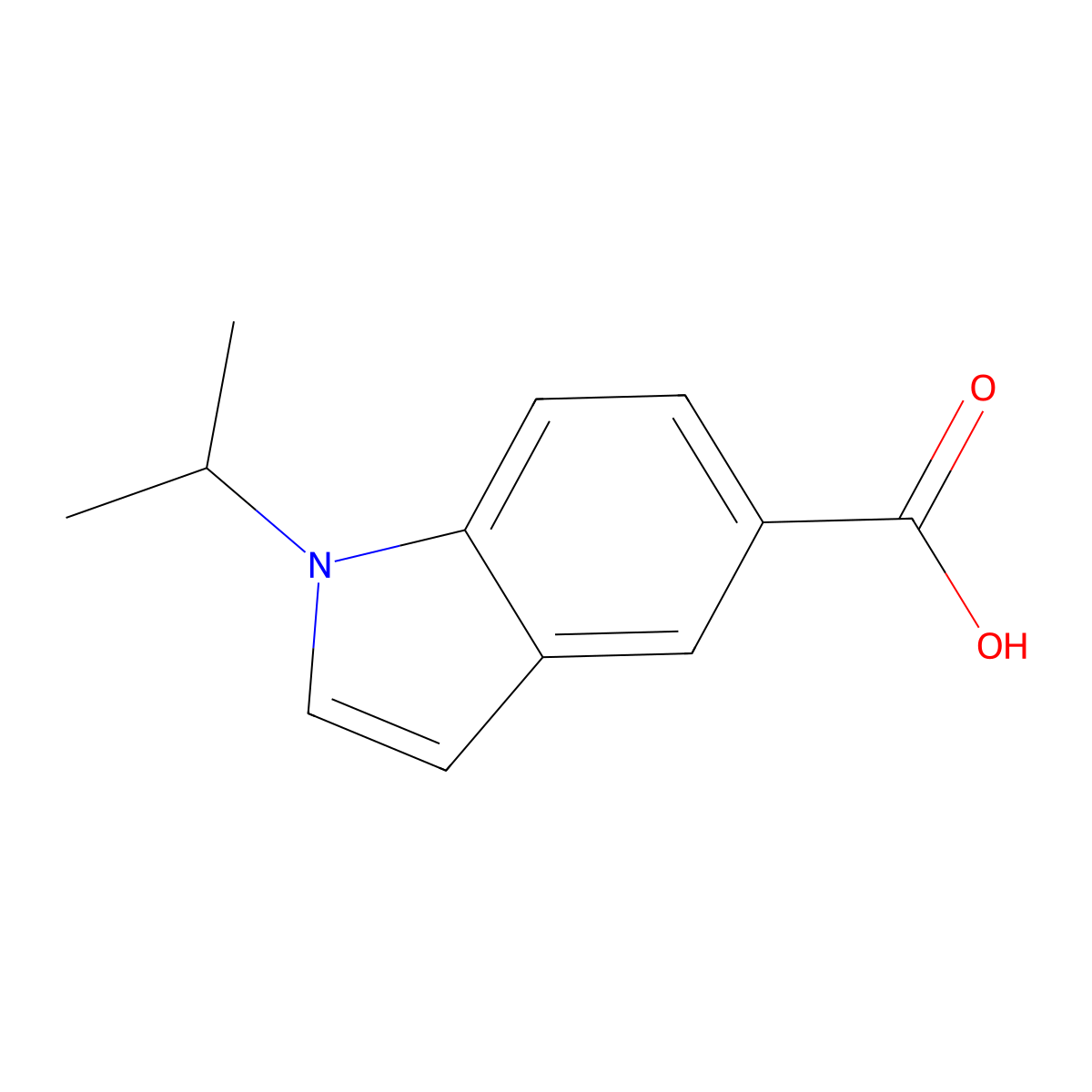 1-(propan-2-yl)-1H-indole-5-carboxylic acid molecular structure, CAS 178053-59-3