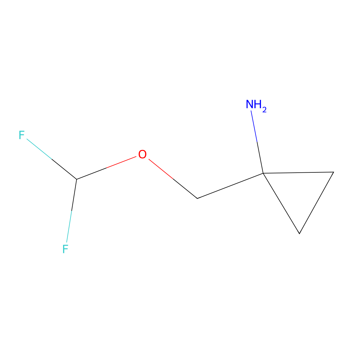 1-((Difluoromethoxy)methyl)cyclopropan-1-amine molecular structure, CAS 1780531-13-6