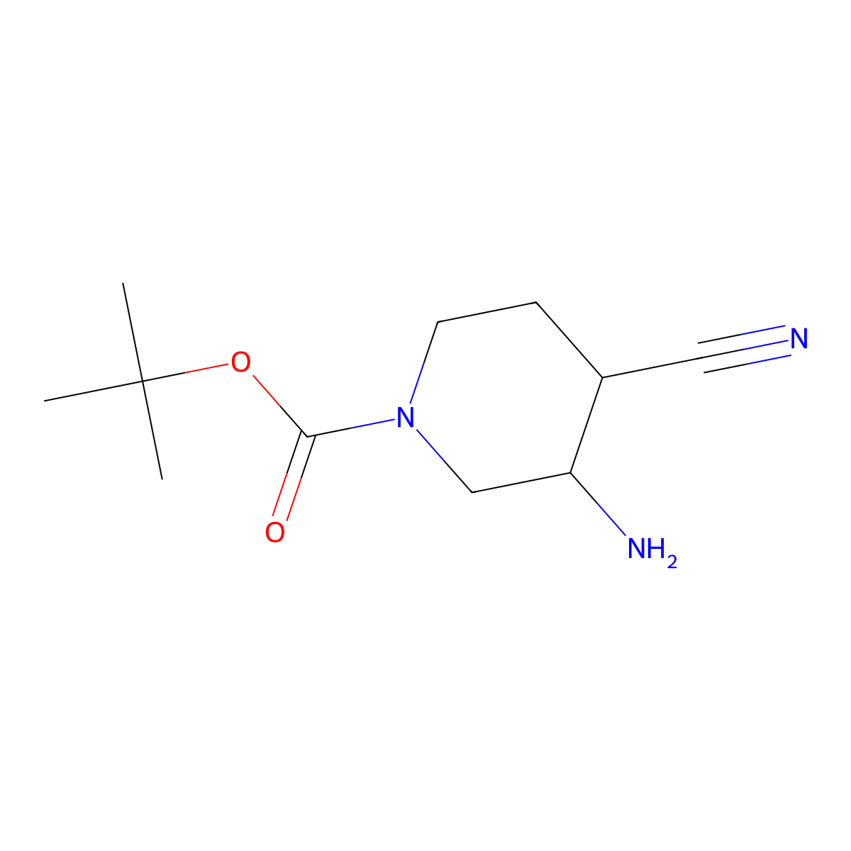 Tert-butyl 3-amino-4-cyanopiperidine-1-carboxylate molecular structure, CAS 1780531-64-7