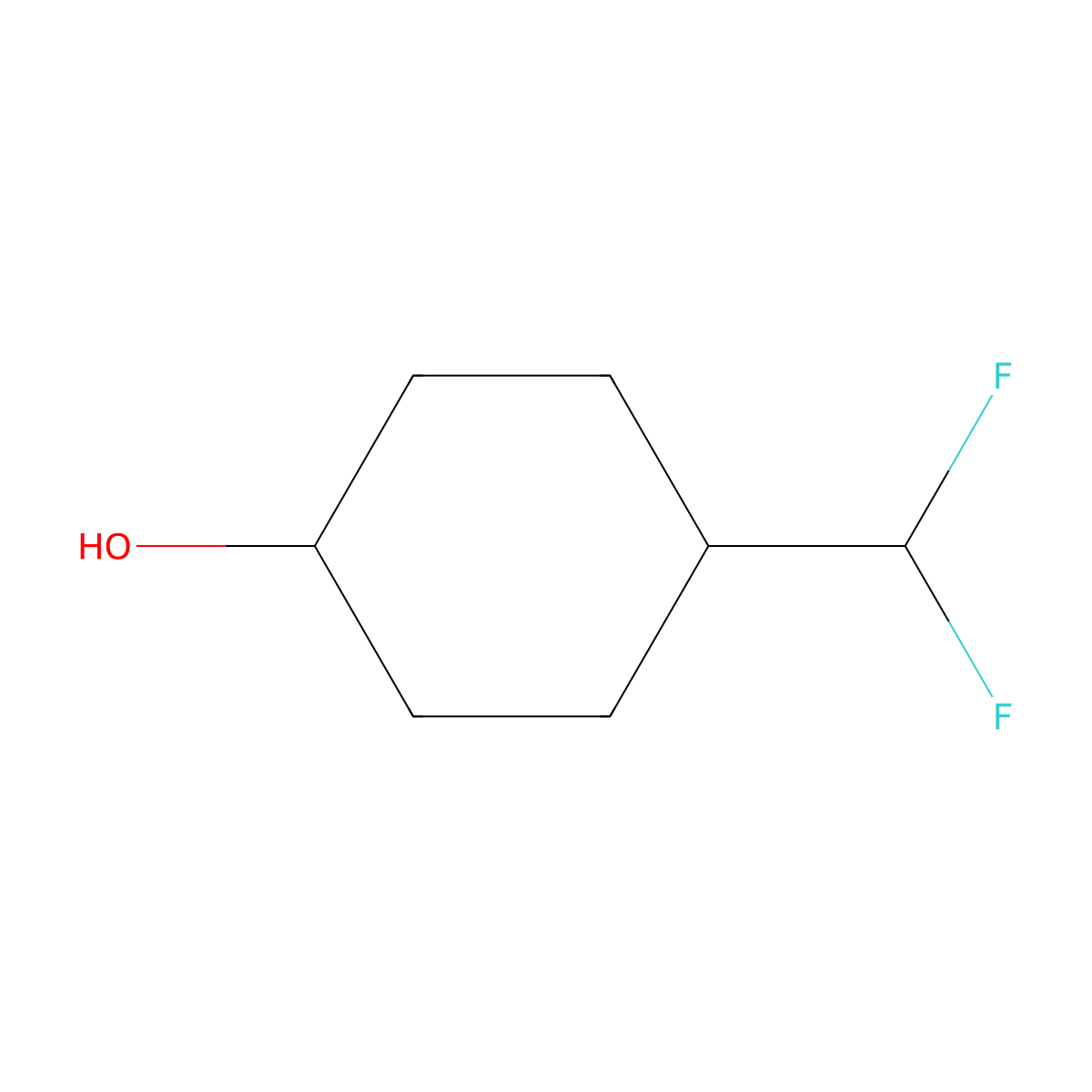 4-(Difluoromethyl)cyclohexan-1-ol molecular structure, CAS 1780532-19-5
